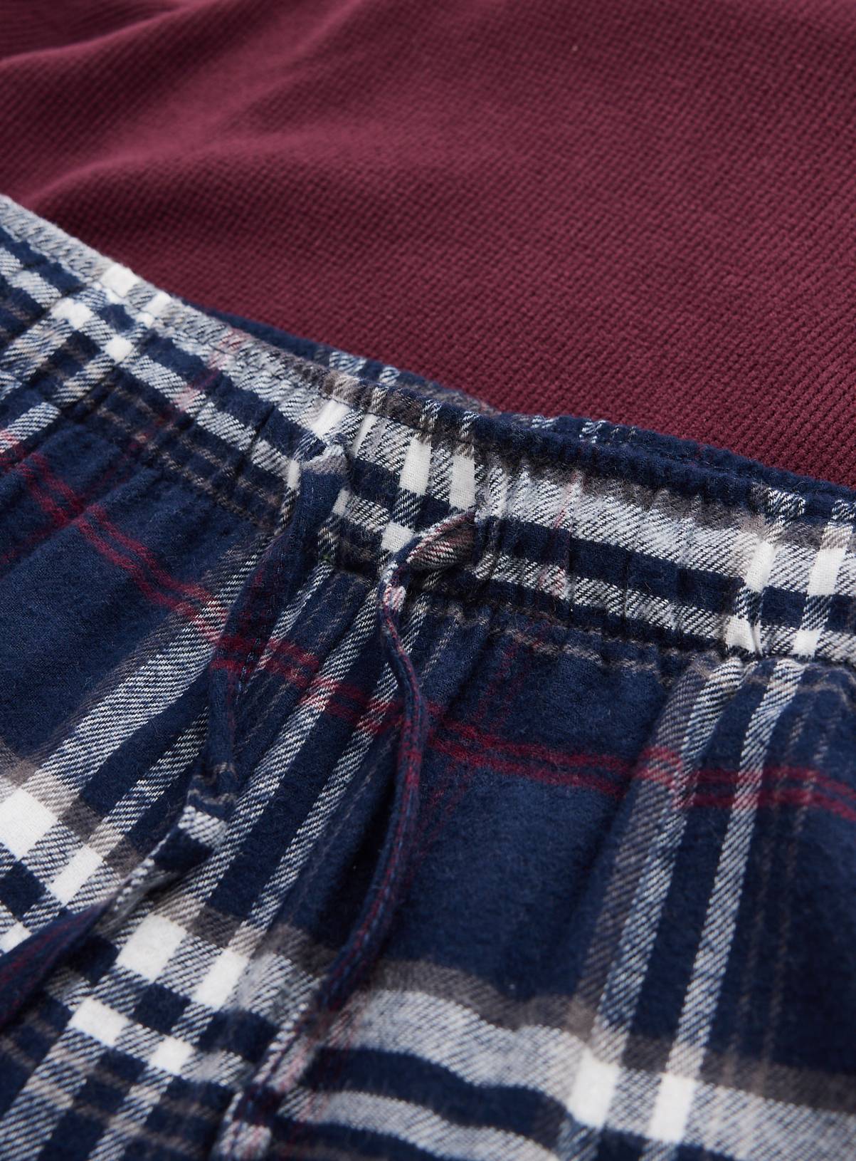 Burgundy & Check Pyjamas M - Image 4